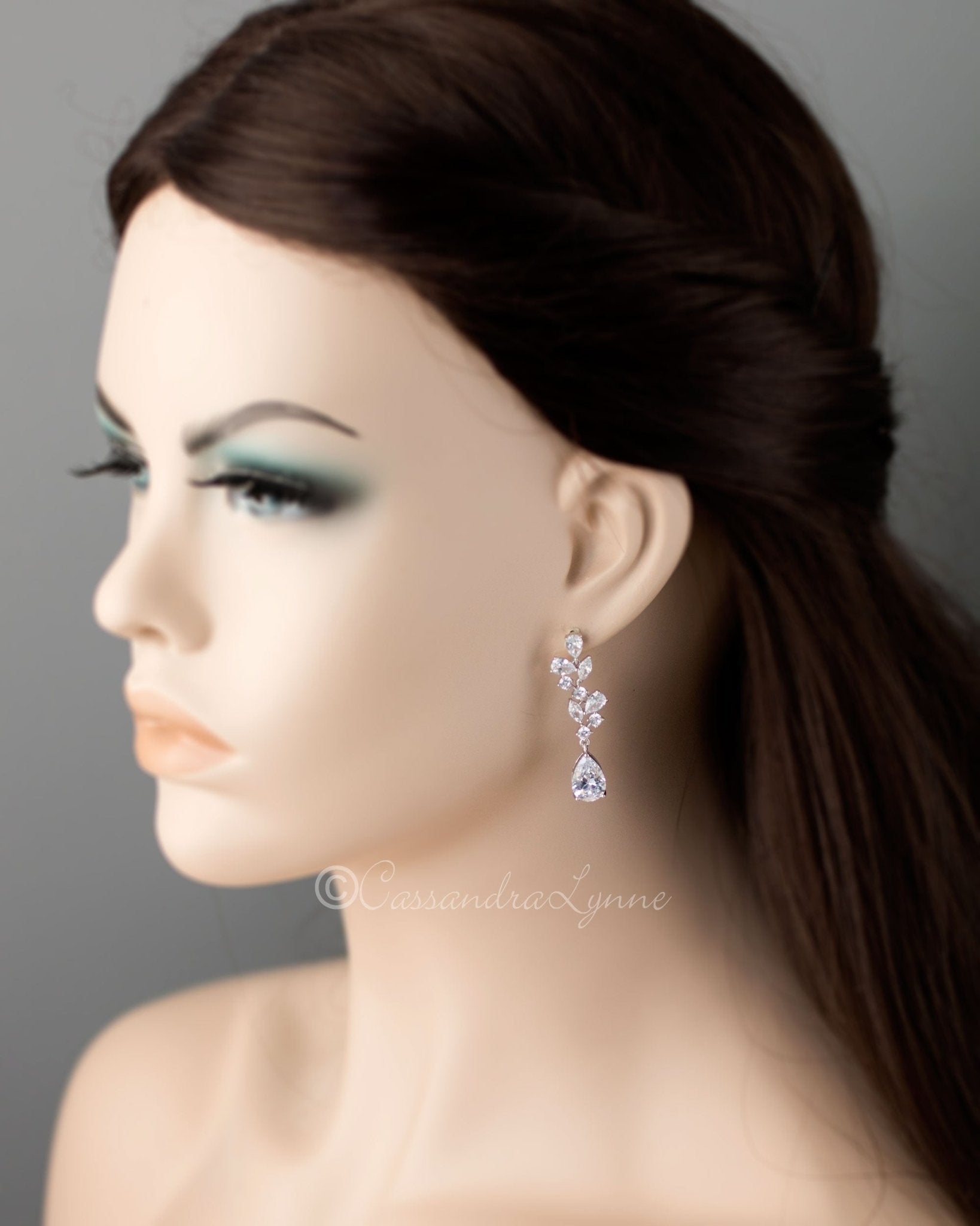 Multi - Shape Cluster CZ Bridal Earrings - Earrings - Cassandra Lynne