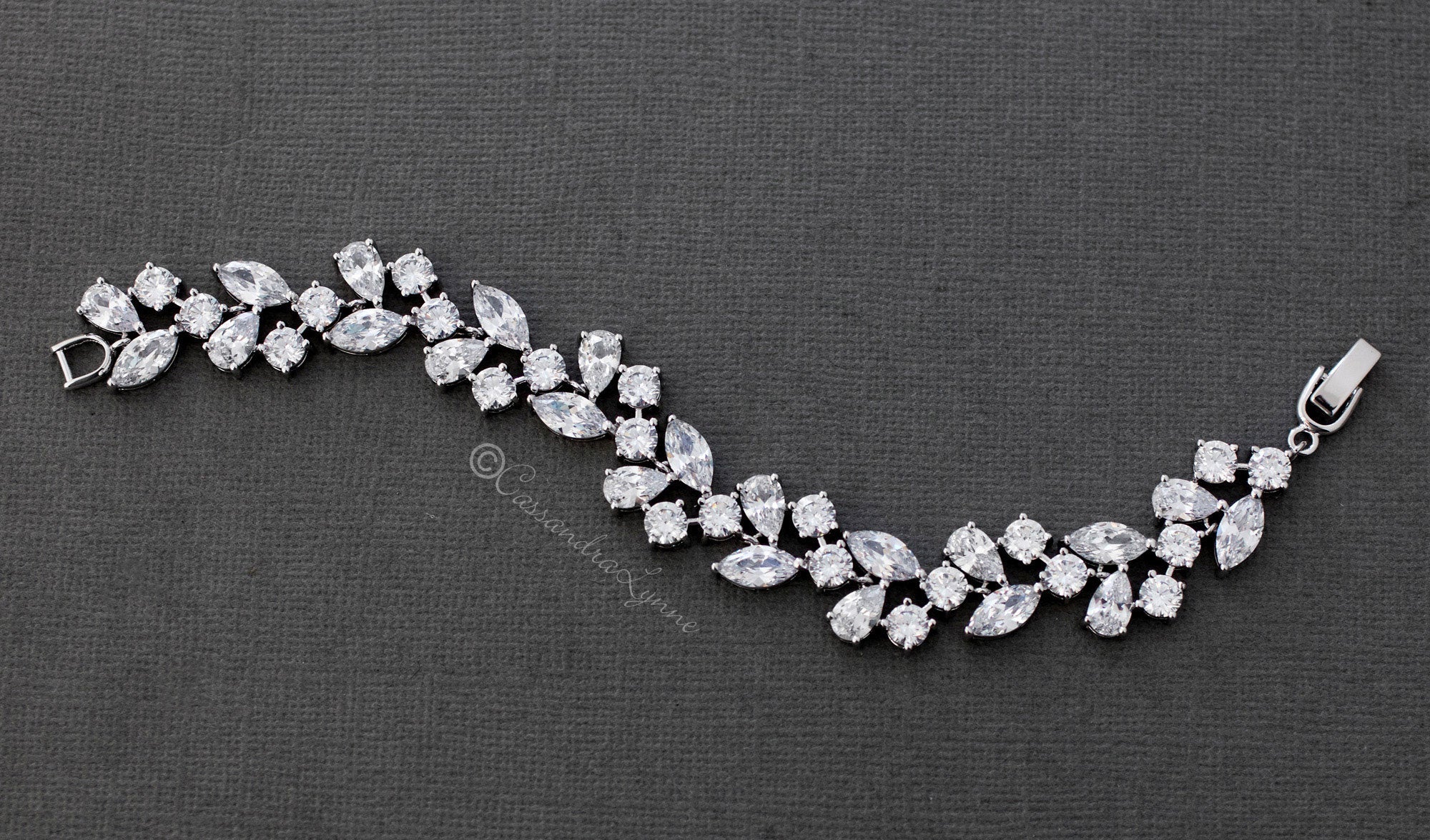 Multi Shape Cubic Zirconia Bracelet for Weddings - Bracelet - Cassandra Lynne