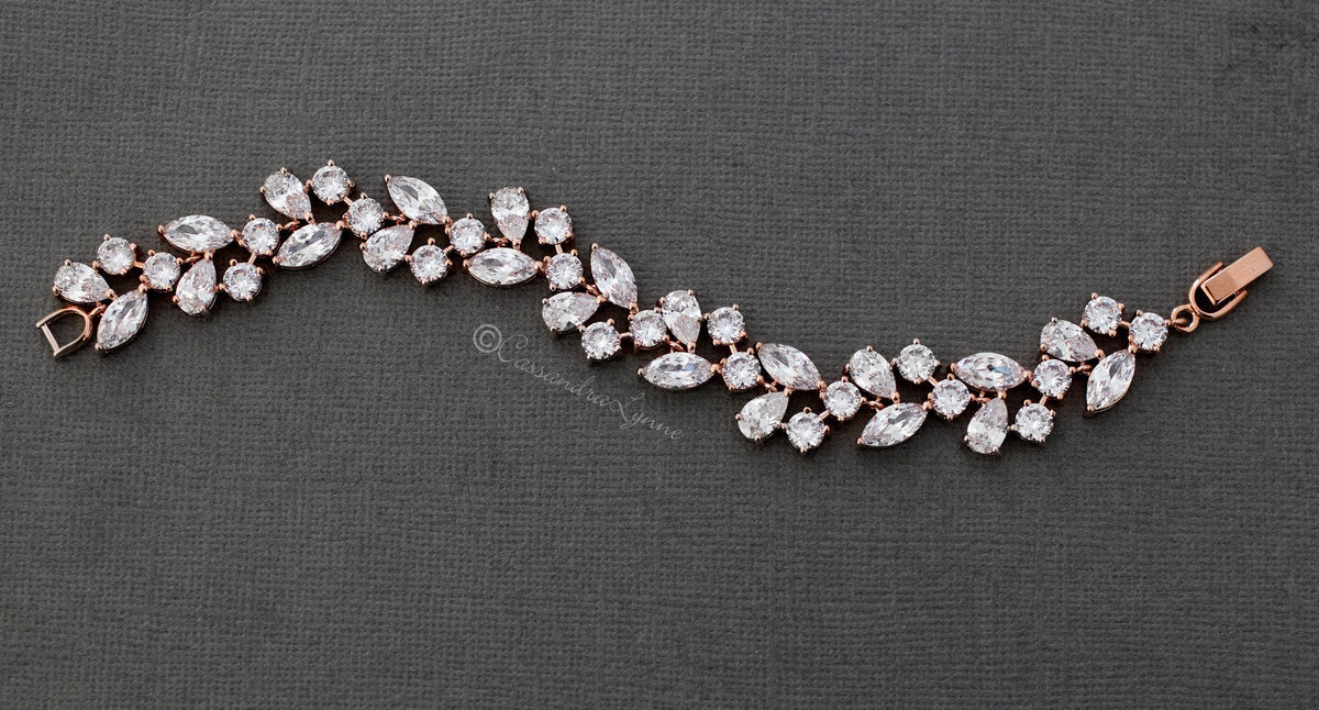 Multi Shape Cubic Zirconia Bracelet for Weddings - Bracelet - Cassandra Lynne