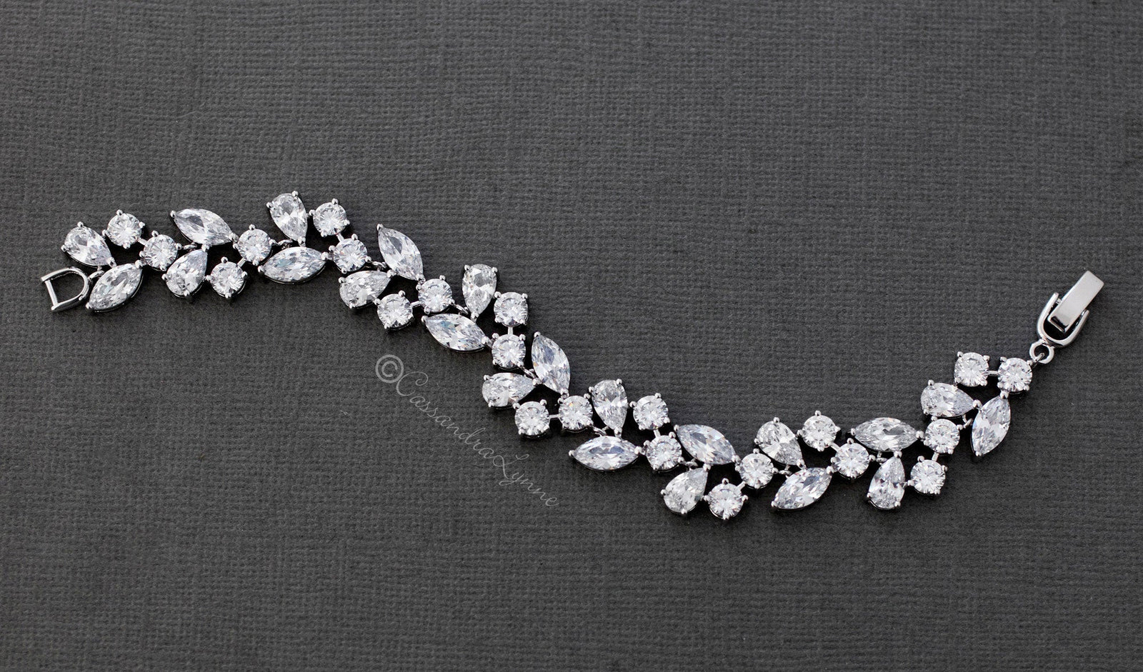 Multi Shape Cubic Zirconia Bracelet for Weddings - Cassandra Lynne