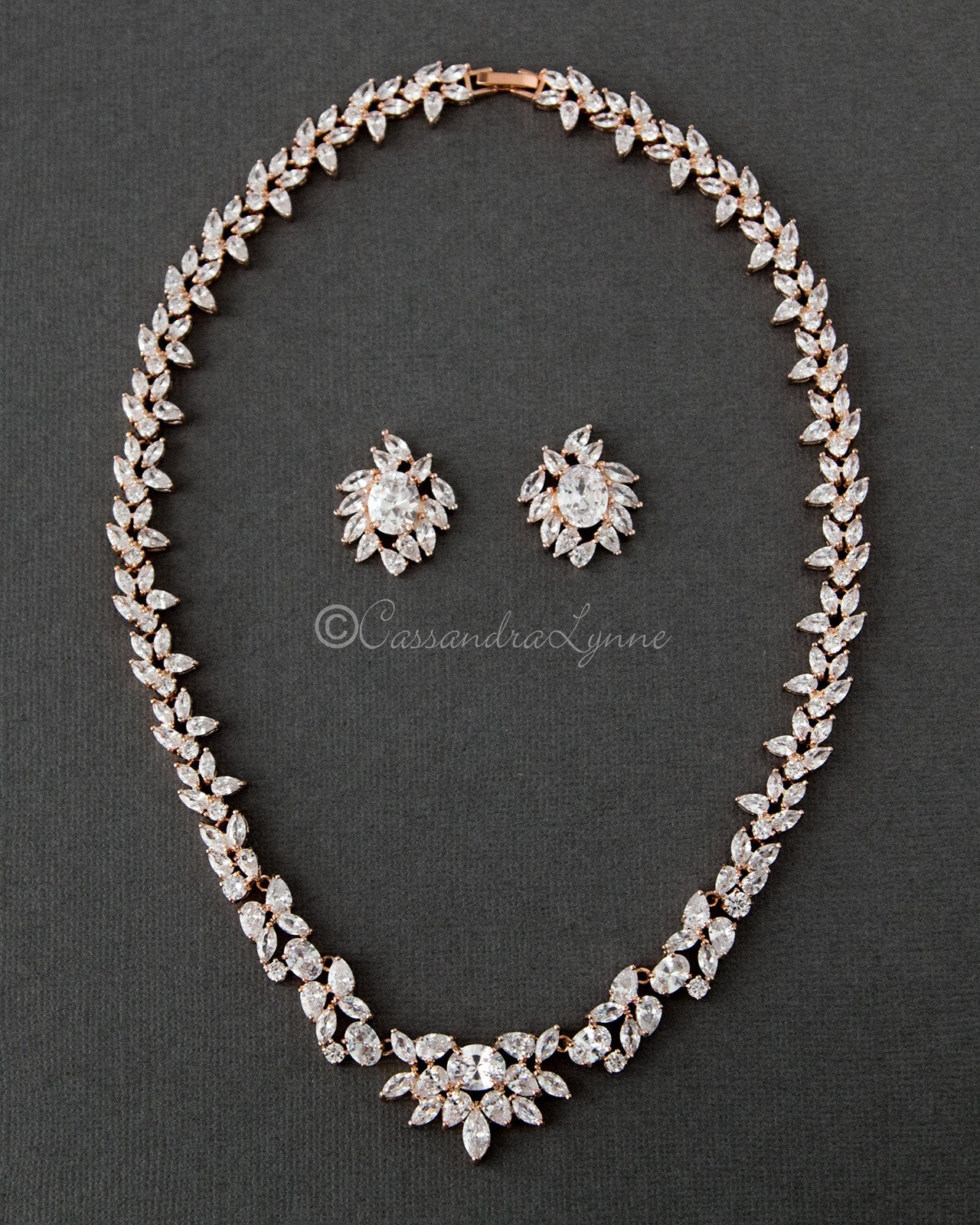 Multi-Shape Cubic Zirconia Necklace Set - Cassandra Lynne