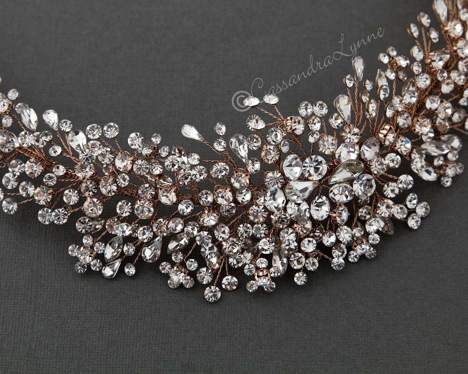 Multi - shape Jewels Wedding Headpiece - Headband - Cassandra Lynne