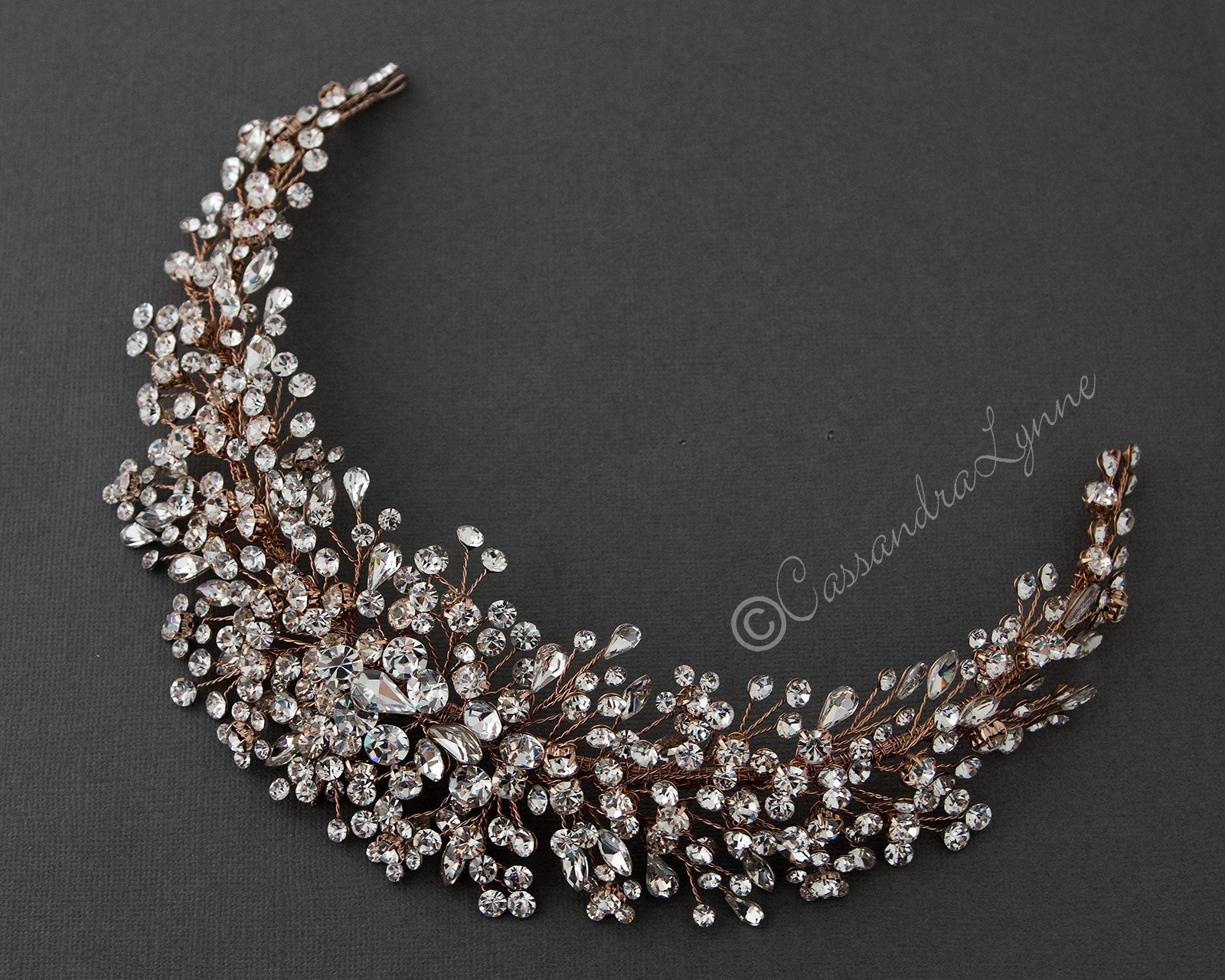 Multi - shape Jewels Wedding Headpiece - Headband - Cassandra Lynne