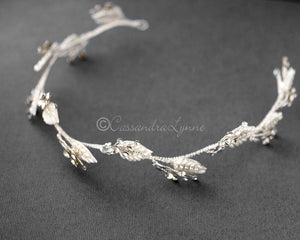 Oat Pearl Leaves Bridal Headband
