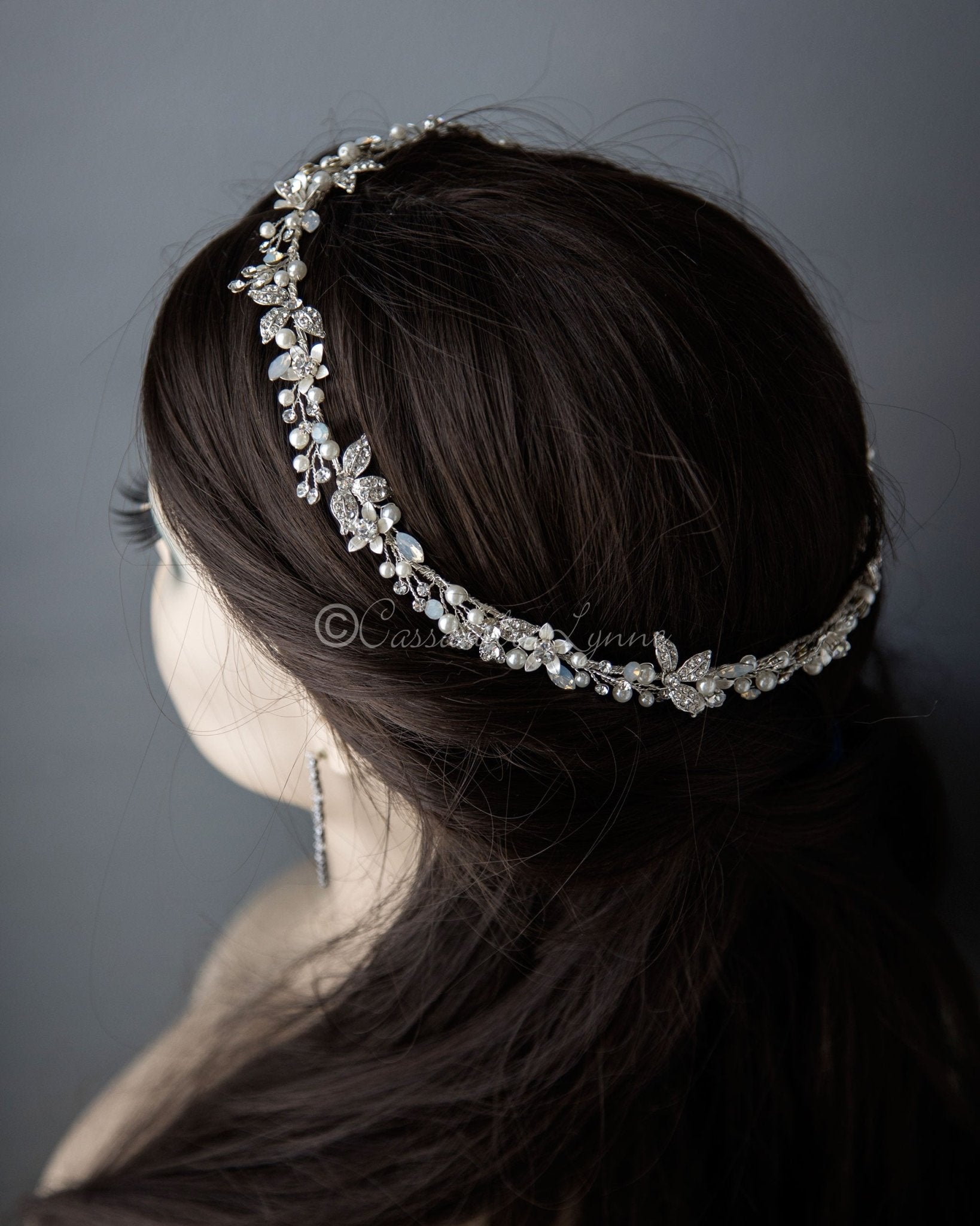 Opal Accented Halo Vine with Pearls - Cassandra Lynne