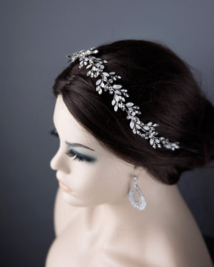 Opal and Clear Crystal Hair Vine Headband - Cassandra Lynne