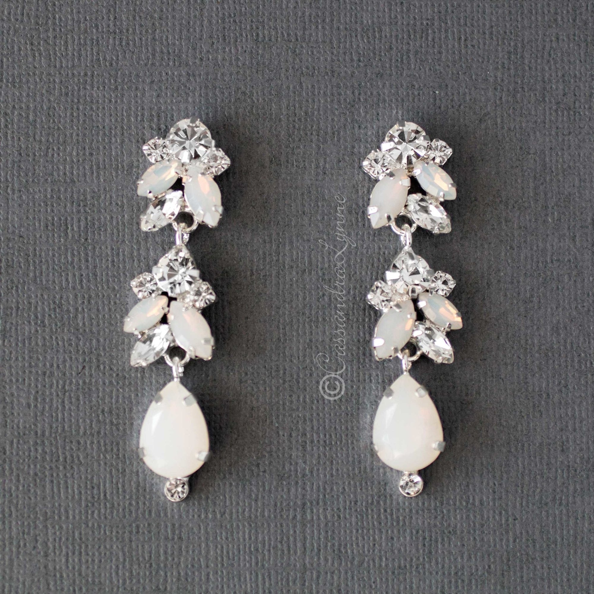 Opal Crystal Wedding Earrings - Cassandra Lynne