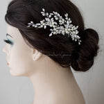 Oval Pearls Crystal Wedding Hair Comb - Hair Comb - Cassandra Lynne