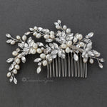 Oval Pearls Crystal Wedding Hair Comb - Hair Comb - Cassandra Lynne