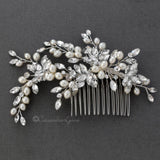 Oval Pearls Crystal Wedding Hair Comb - Hair Comb - Cassandra Lynne