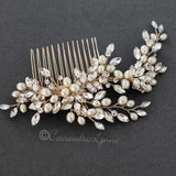 Oval Pearls Crystal Wedding Hair Comb - Hair Comb - Cassandra Lynne