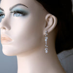 Oval Vine Drop CZ Earrings - Earrings - Cassandra Lynne