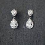 Pave Double Pear Clip - On CZ Earrings - Earrings - Cassandra Lynne