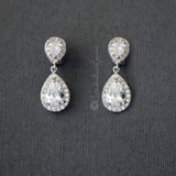 Pave Double Pear Clip - On CZ Earrings - Earrings - Cassandra Lynne