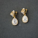 Pave Double Pear Clip - On CZ Earrings - Earrings - Cassandra Lynne
