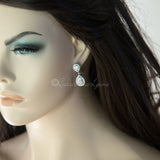 Pave Double Pear Clip - On CZ Earrings - Earrings - Cassandra Lynne