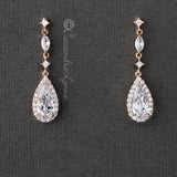 Pave Elongated Pear Drop CZ Earrings - Earrings - Cassandra Lynne