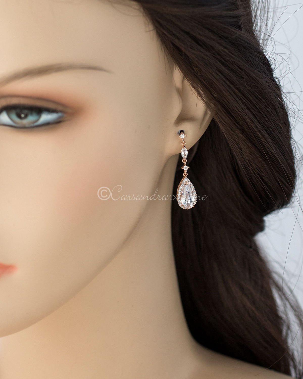 Pave Elongated Pear Drop CZ Earrings - Cassandra Lynne