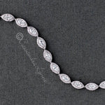 Pave Leaf Cubic Zirconia Tennis Bracelet - Bracelet - Cassandra Lynne