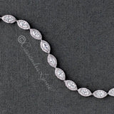 Pave Leaf Cubic Zirconia Tennis Bracelet - Bracelet - Cassandra Lynne