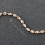Pave Leaf Cubic Zirconia Tennis Bracelet - Bracelet - Cassandra Lynne