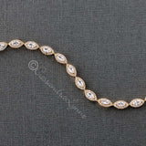 Pave Leaf Cubic Zirconia Tennis Bracelet - Bracelet - Cassandra Lynne