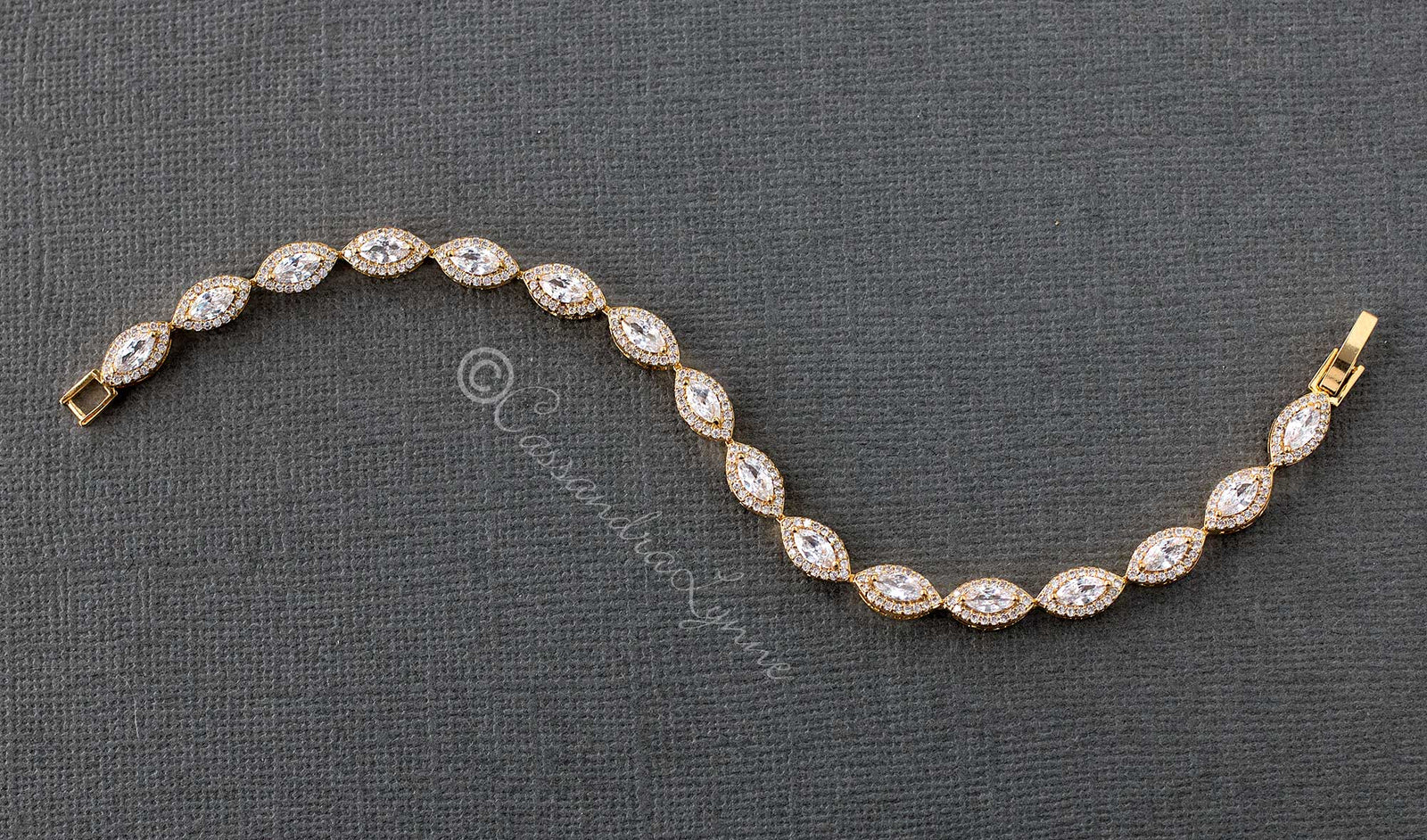 Pave Leaf Cubic Zirconia Tennis Bracelet - Bracelet - Cassandra Lynne
