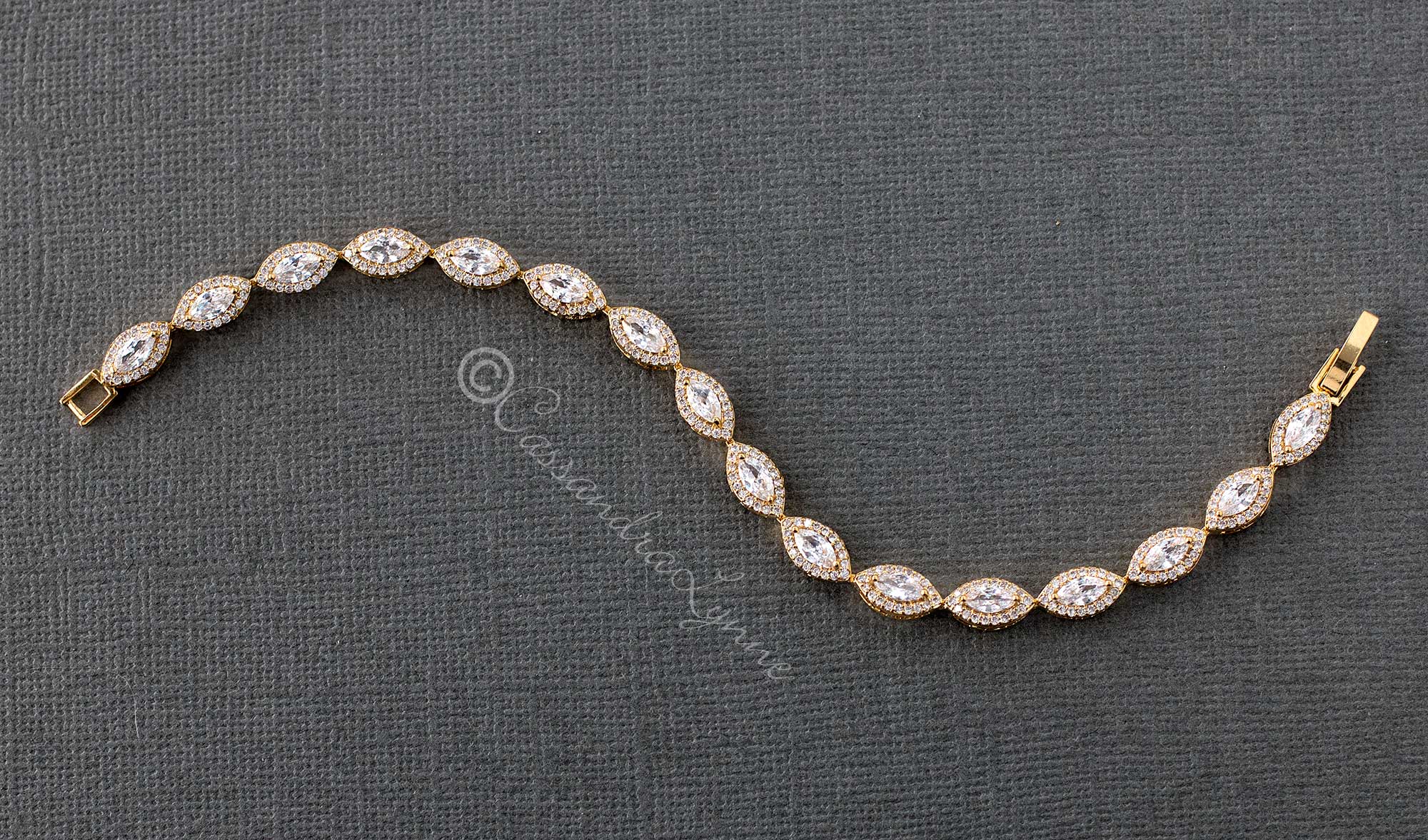 Pave Leaf Cubic Zirconia Tennis Bracelet - Bracelet - Cassandra Lynne