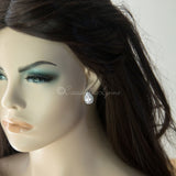 Pave Pear Clip - On Crystal Earrings - Earrings - Cassandra Lynne