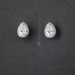 Pave Pear Clip - On Crystal Earrings - Earrings - Cassandra Lynne