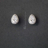 Pave Pear Clip - On Crystal Earrings - Earrings - Cassandra Lynne