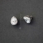 Pave Pear Clip - On Crystal Earrings - Earrings - Cassandra Lynne