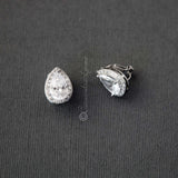 Pave Pear Clip - On Crystal Earrings - Earrings - Cassandra Lynne
