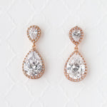 Pave Pear Drop CZ Earrings for the Bride - Earrings - Cassandra Lynne
