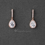 Pave Pear Drop CZ Wedding Earrings - Earrings - Cassandra Lynne