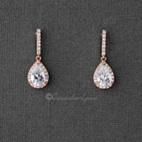 Pave Pear Drop CZ Wedding Earrings - Earrings - Cassandra Lynne