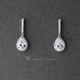 Pave Pear Drop CZ Wedding Earrings - Earrings - Cassandra Lynne