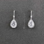 Pave Pear Drop Wedding Earrings - Earrings - Cassandra Lynne