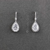 Pave Pear Drop Wedding Earrings - Earrings - Cassandra Lynne