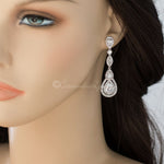 Pave Set Teardrop and Marquise CZ Earrings - Earrings - Cassandra Lynne