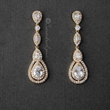 Pave Set Teardrop and Marquise CZ Earrings - Earrings - Cassandra Lynne