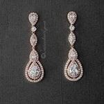 Pave Set Teardrop and Marquise CZ Earrings - Earrings - Cassandra Lynne