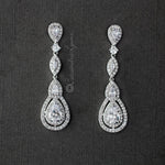 Pave Set Teardrop and Marquise CZ Earrings - Earrings - Cassandra Lynne