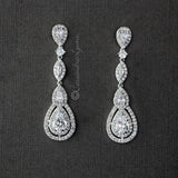 Pave Set Teardrop and Marquise CZ Earrings - Earrings - Cassandra Lynne