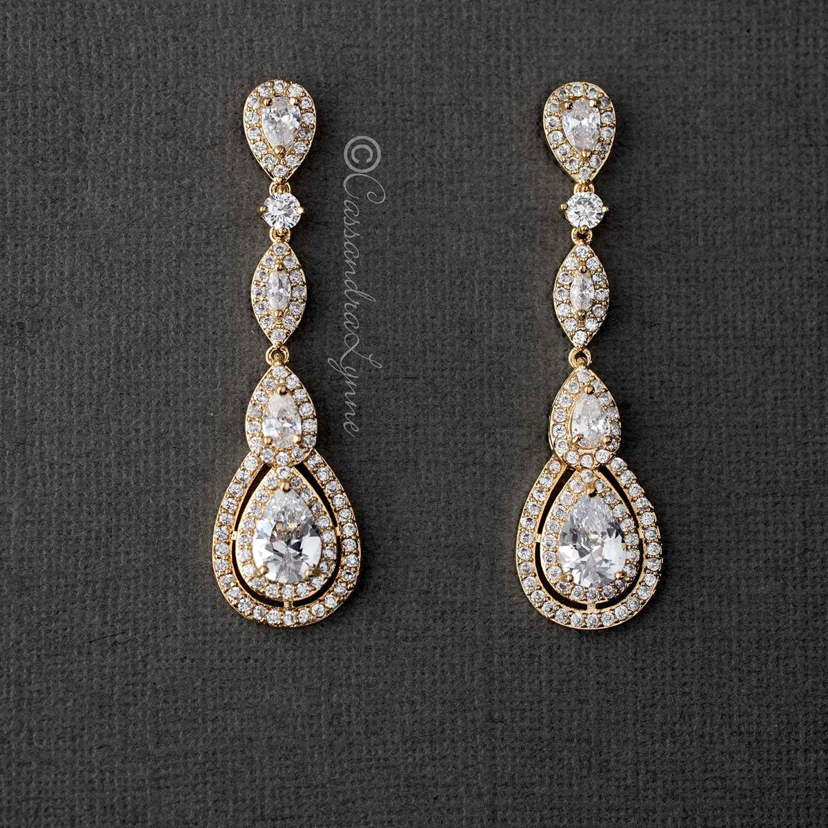 Pave Set Teardrop And Marquise Cz Earrings Cassandra Lynne