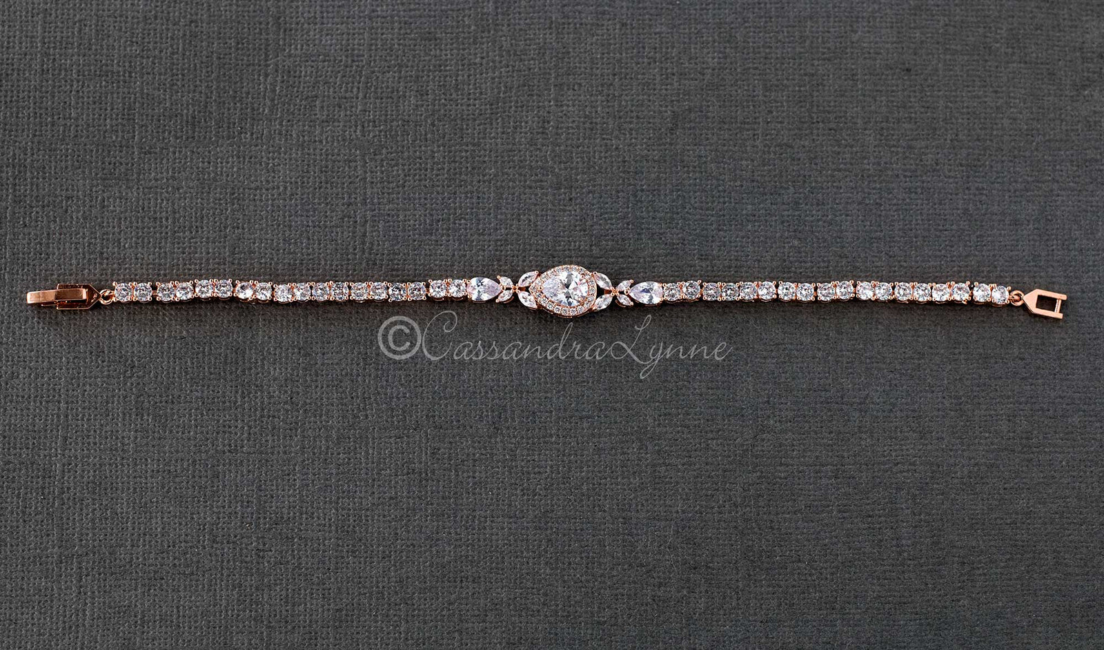 Pave Teardrop Simple CZ Wedding Bracelet - Cassandra Lynne