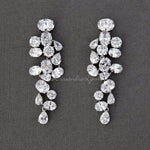 Pear and Oval Cluster Dangle CZ Earrings - Earrings - Cassandra Lynne