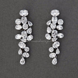 Pear and Oval Cluster Dangle CZ Earrings - Earrings - Cassandra Lynne