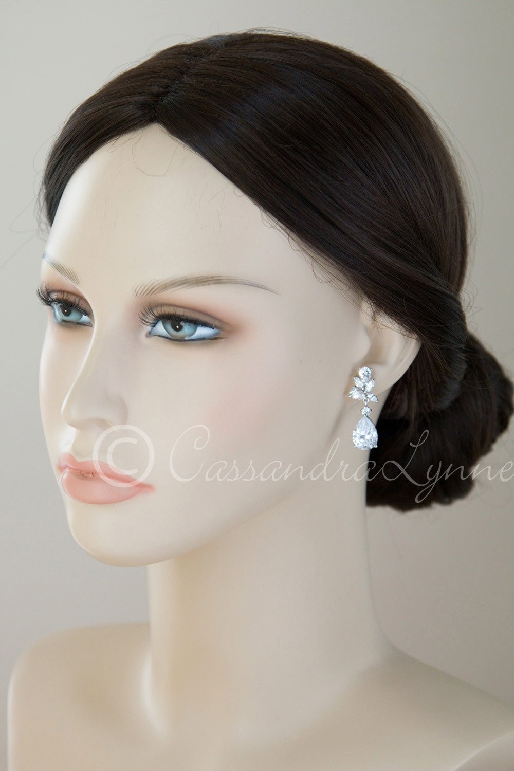 Pear Drop CZ Bridal Earrings - Cassandra Lynne