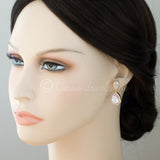 Pear Drop CZ Earrings for the Bride Clip - On Style - Earrings - Cassandra Lynne